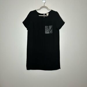 J.Crew Faux Leather Pocket shift dress